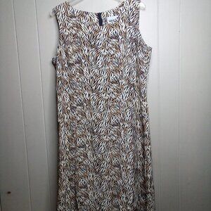 Studio I Sleeveless Dress 14 Animal Print Brown Black
